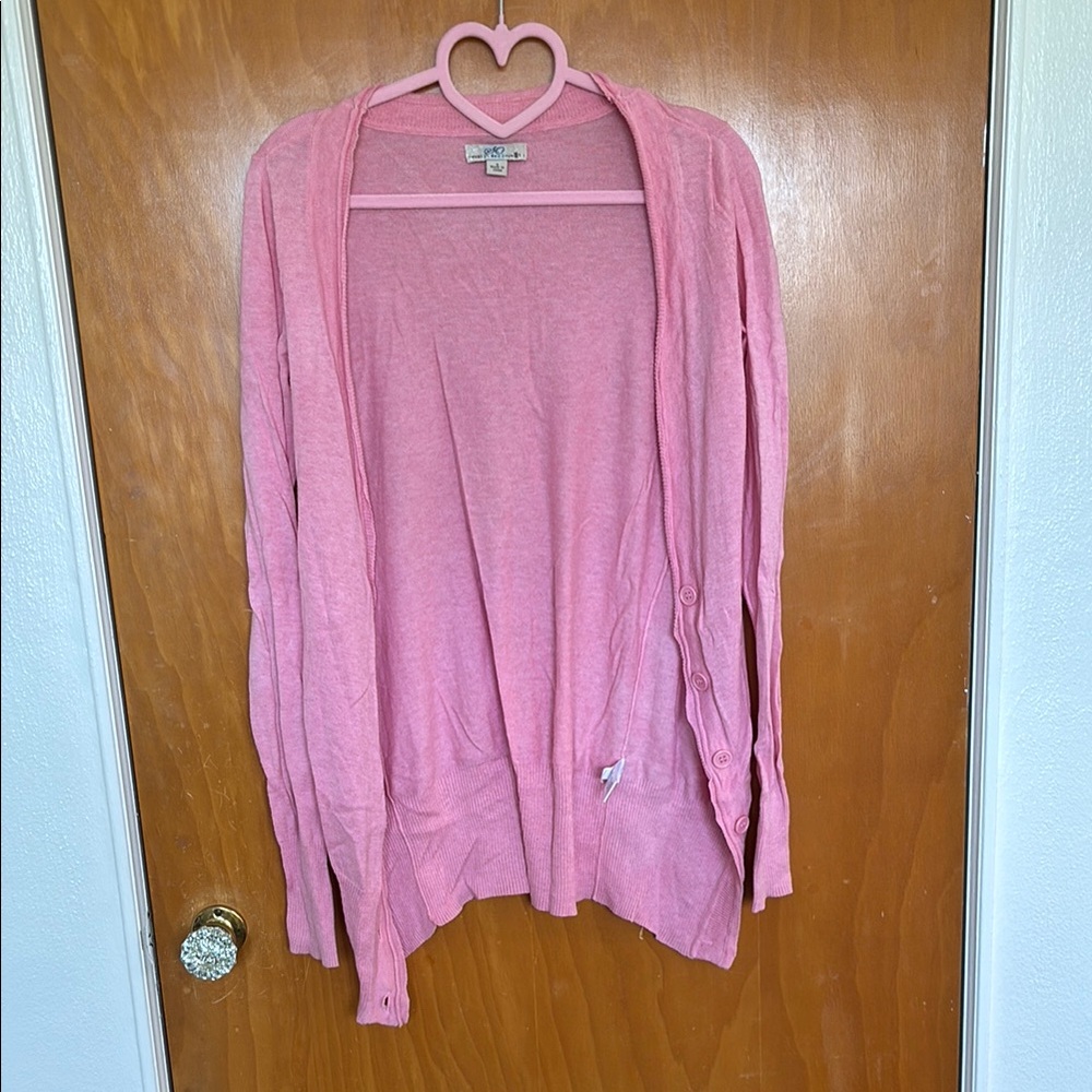 SO Light Pink Button-Up Cardigan Sweater, Size S